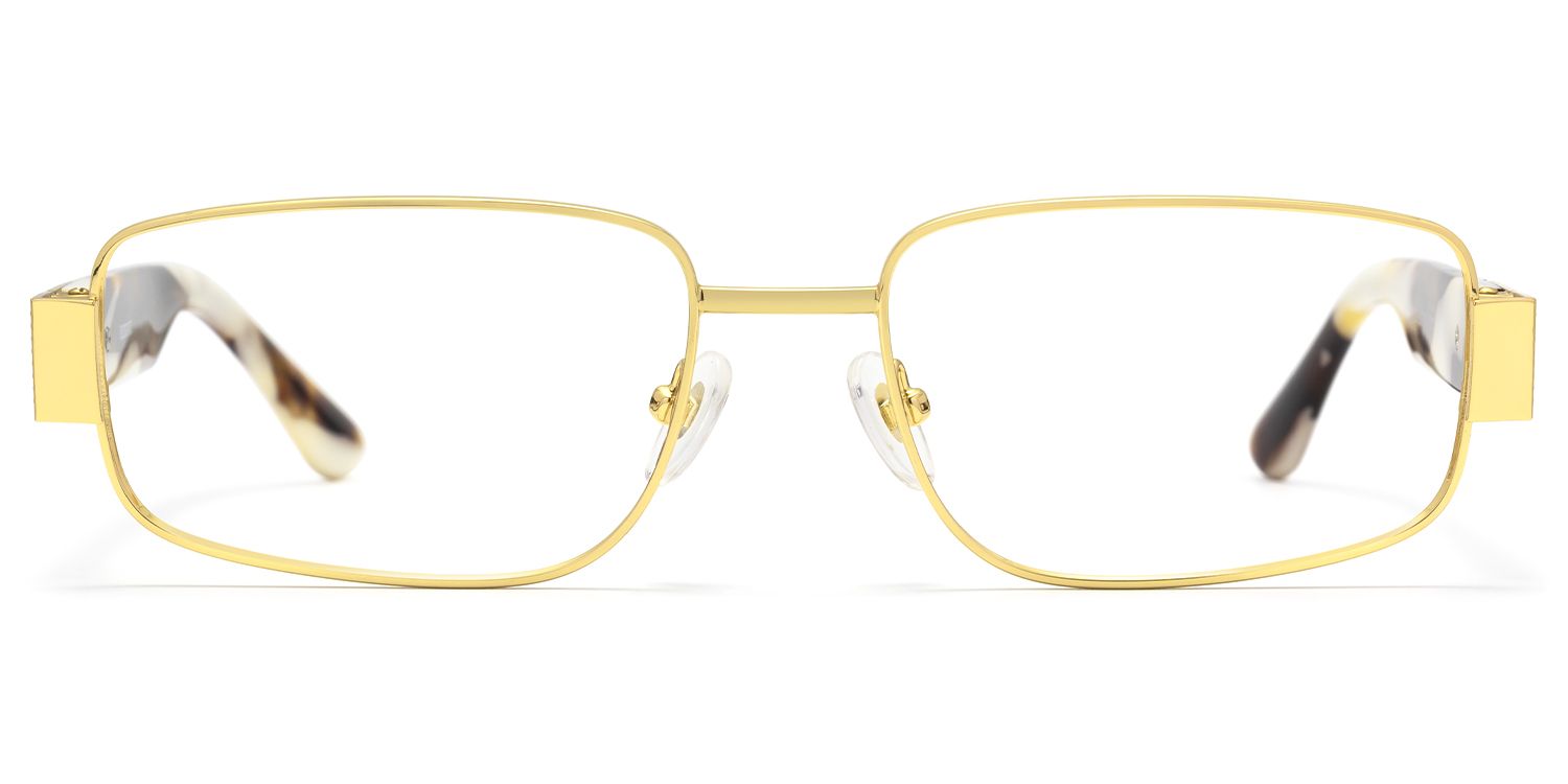 Cypher-Retro Gold Tortoise Narrow Rectangle Glasses by Vooglam Product Details 1