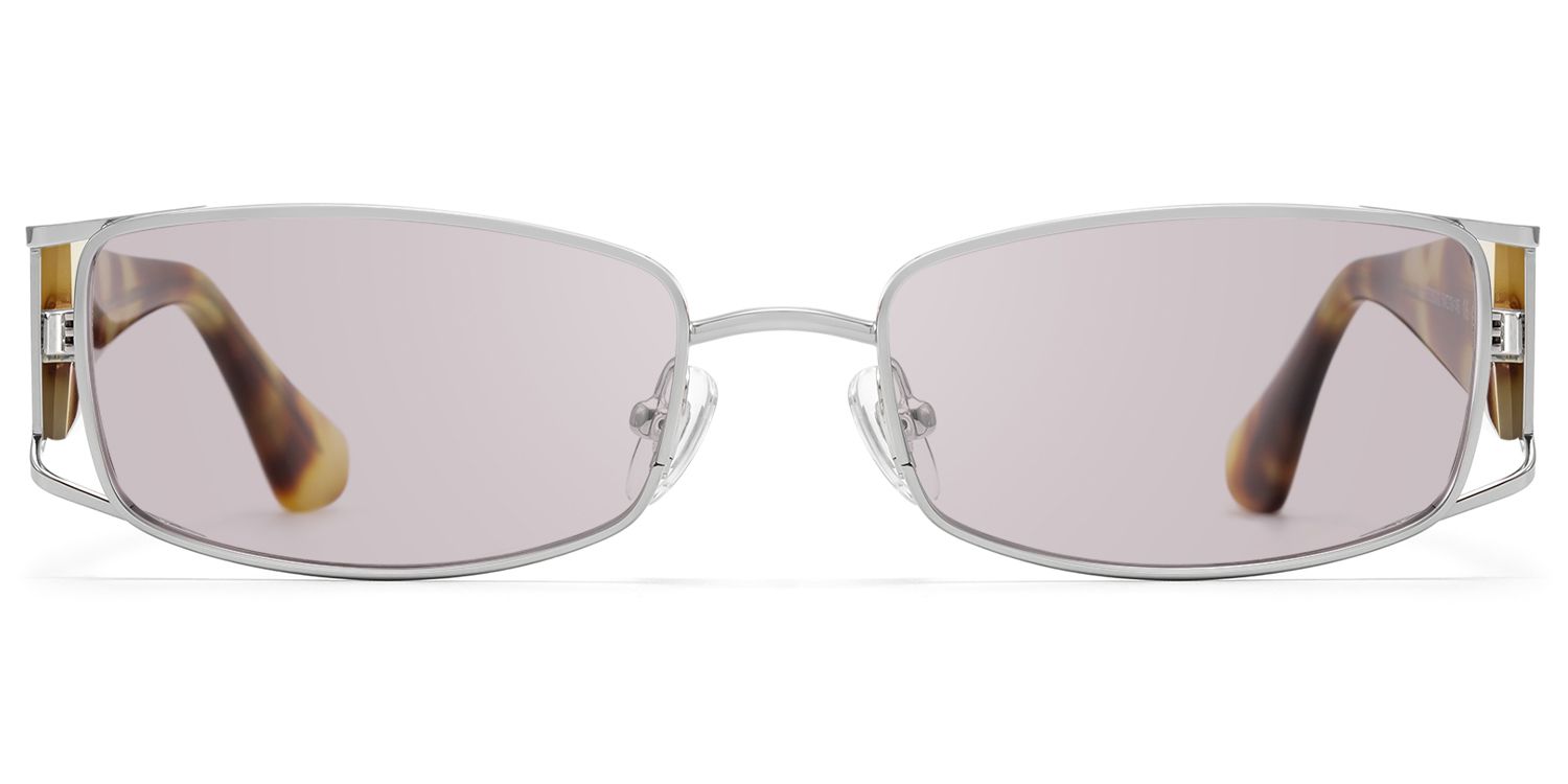 Wren - Festival-Ready Rectangle Silver Sunglasses by Vooglam Product Details 1