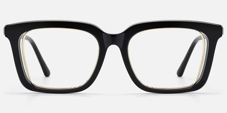 Chaparral - Vintage Black Rectangle Glasses by Vooglam