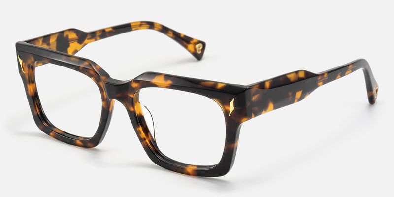 Mahola - Rectangle Tortoise Thick Acetate Eyeglasses by Vooglam