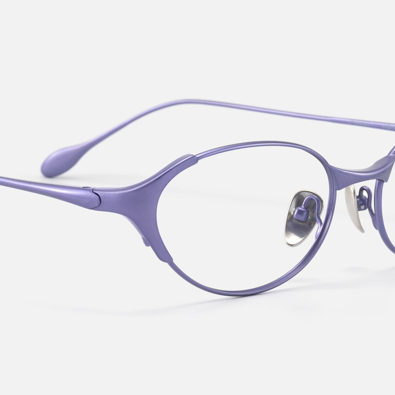 Ebisu - Purple Metal Rimmed Oval Glasses by Vooglam - Design Details