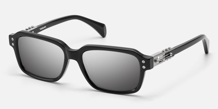 Anacortes - Mirrored Black Guitar Temple Shades by Vooglam