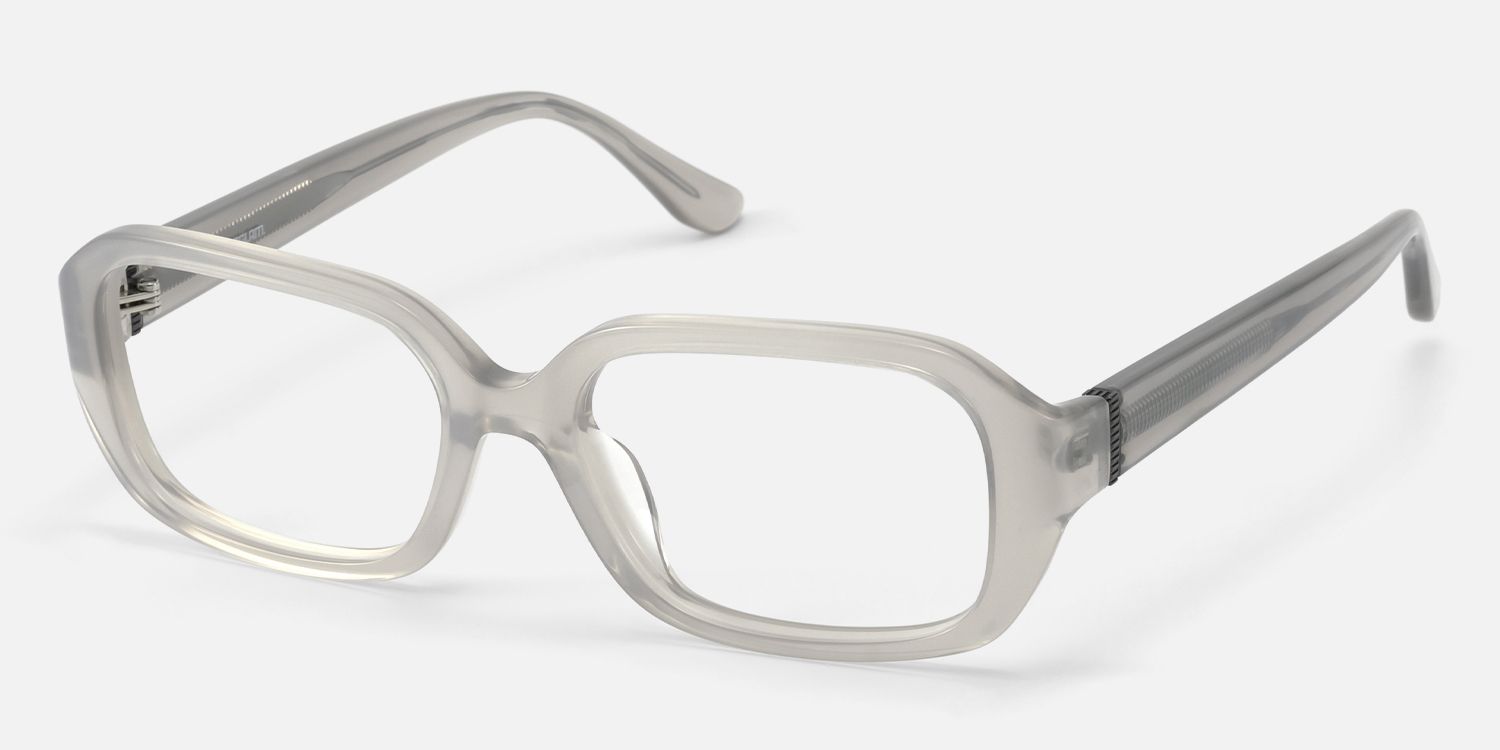 Mies - Translucent Silver Glasses with Screw Deco by Vooglam - Front View