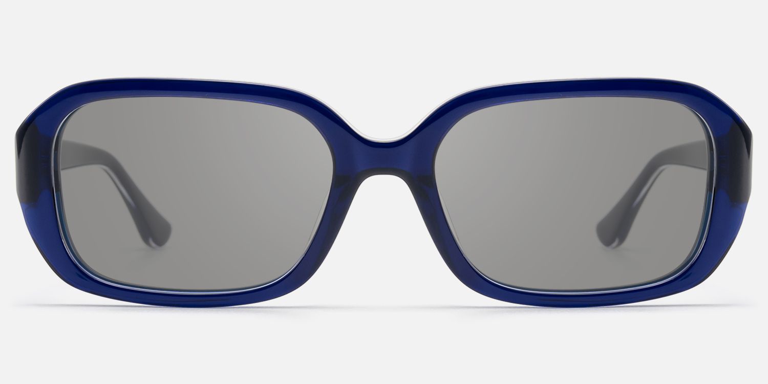 Mies - Blue Acetate Sunglasses with Metal Pins by Vooglam - Angle View