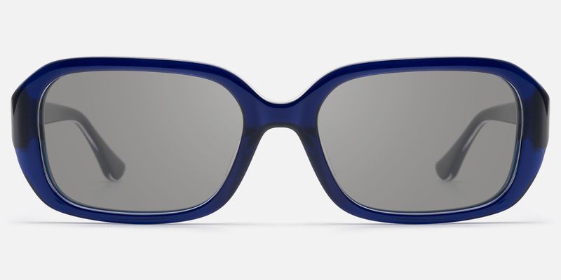Mies - Blue Acetate Sunglasses with Metal Pins by Vooglam