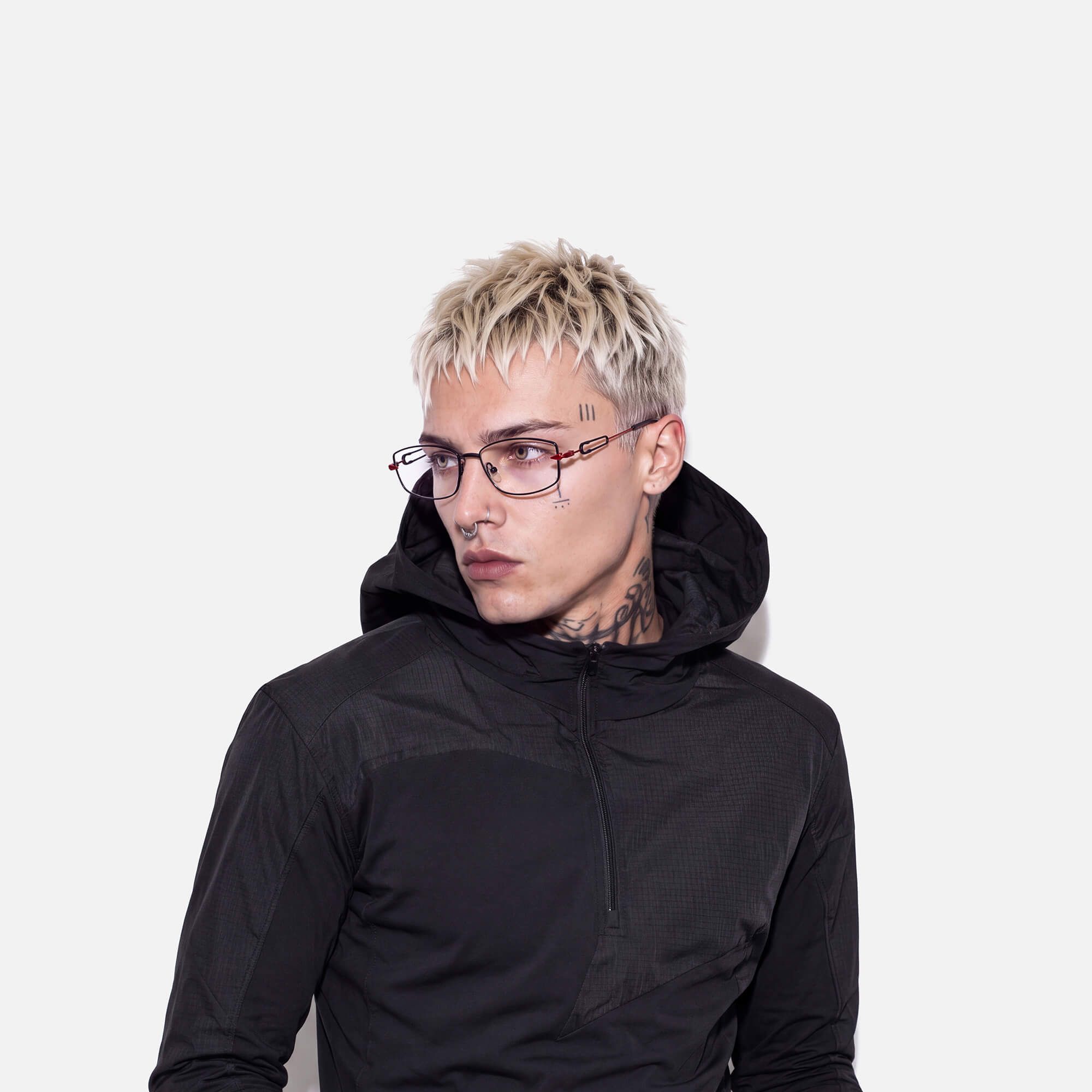 Bladework - Black Red Ultralight Safety Pin Frames by Vooglam - Model Side Profile