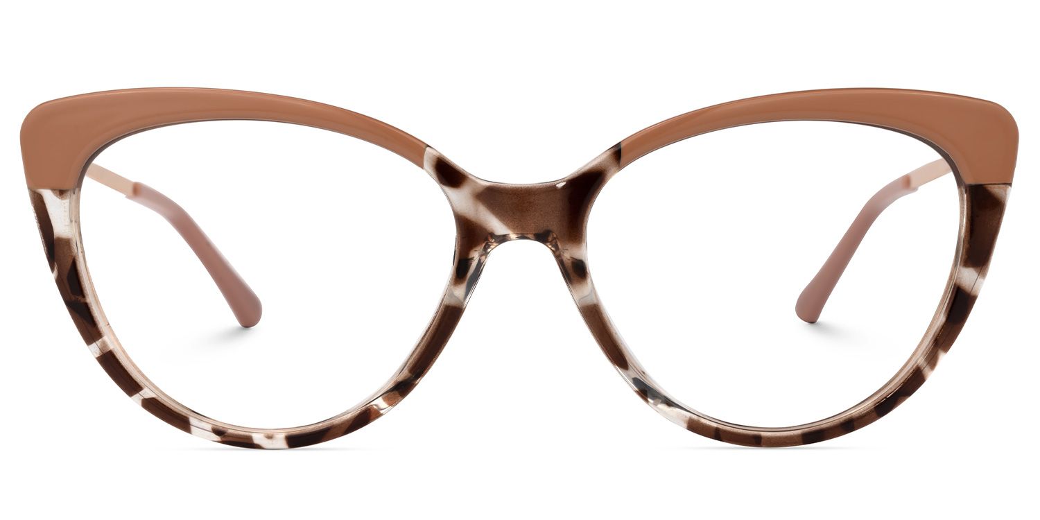 Trudie - Cat Eye Brown Tortoise Eyeglasses | Vooglam Angle View