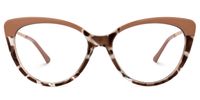 Trudie - Cat Eye Brown Tortoise Eyeglasses | Vooglam Angle View