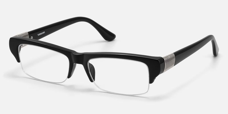 Kairo - Black Semi Rimless Acetate Glasses by Vooglam