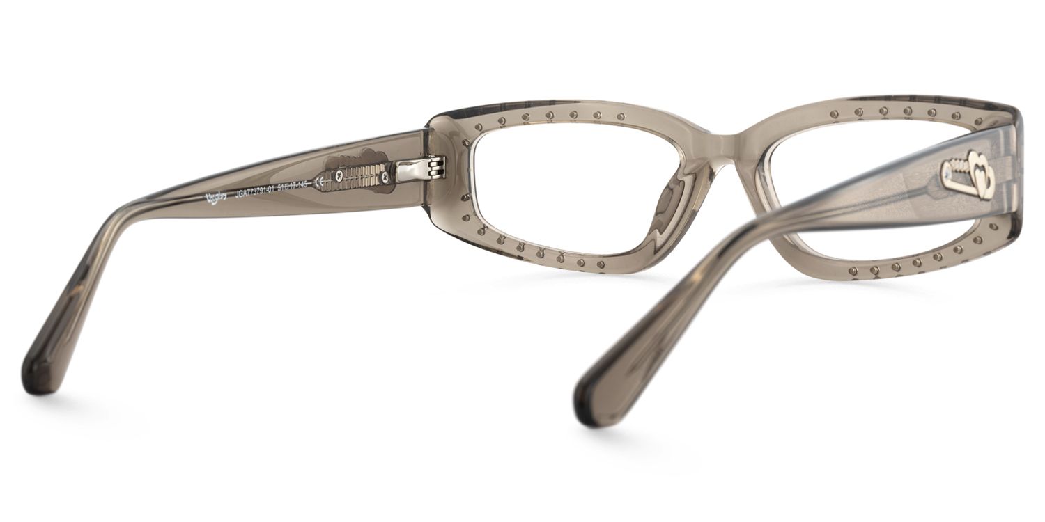 Quentin - Rectangle Grey Eyeglasses by Vooglam - Side View