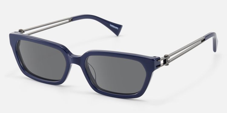 Scarpa - Bold Blue Double Wire Sunglasses by Vooglam
