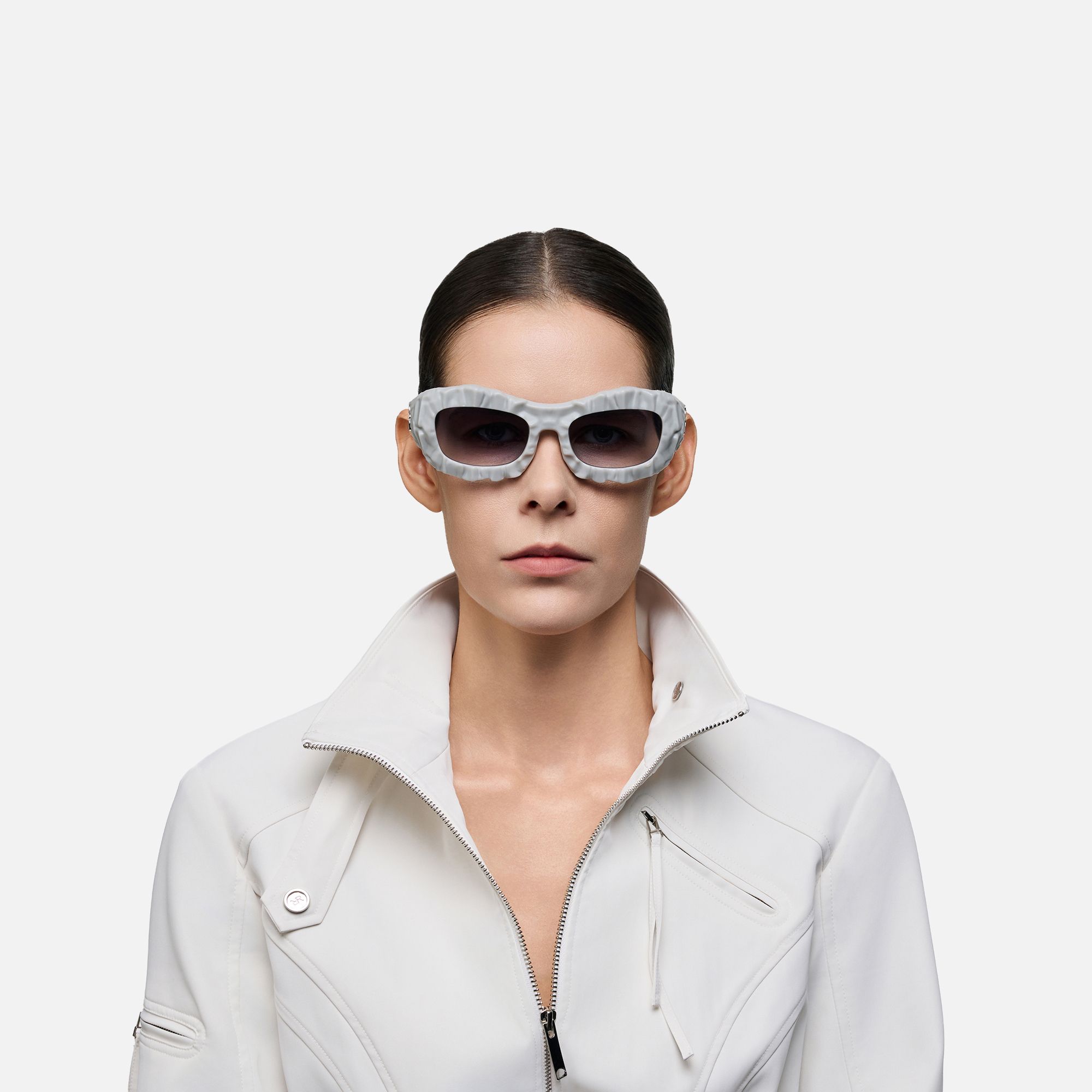The Geologist - Gray Marble Sunglasses by Vooglam - On Model