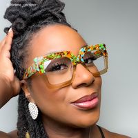 Charisse - Square Two-tone Floral Eyeglasses - 10