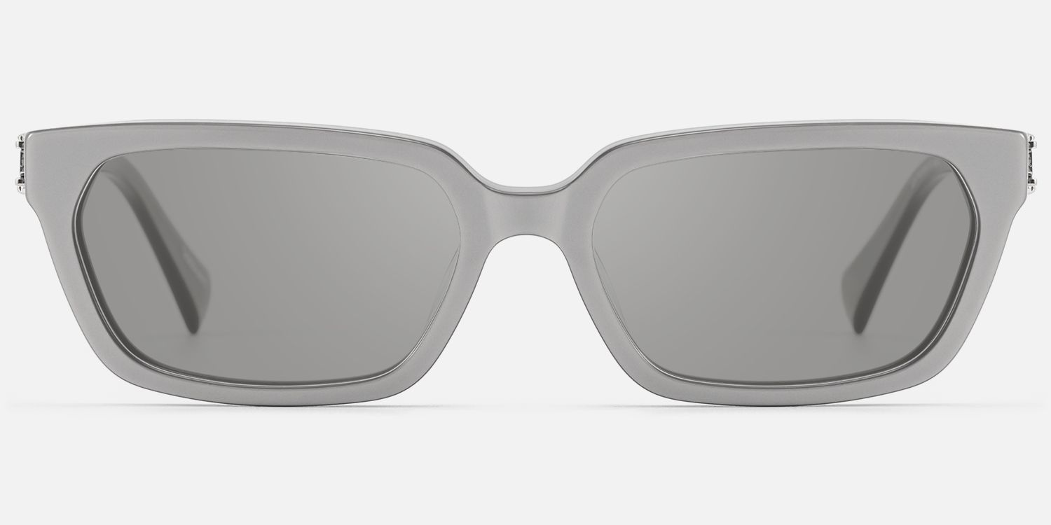 Scarpa - Pearlescent Silver Double Wire Sunglasses by Vooglam - Angle View