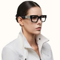 Alvira - Aviator Crystal/Gold Eyeglasses | Vooglam On Model 4