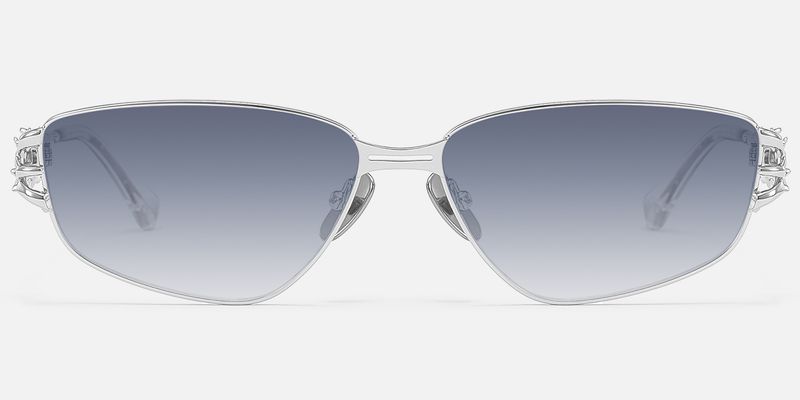Spine - Silver Thorn Geometric Sunglasses by Vooglam