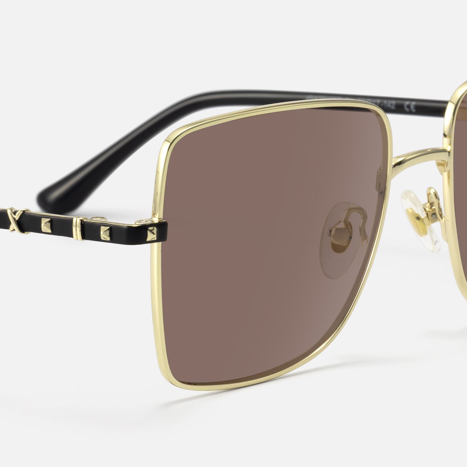 Devereux - Black & Gold Thin Rim Sunglasses by Vooglam - Design Details