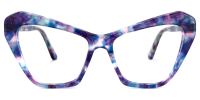 Kellee - Cat Eye Purple/Floral Eyeglasses | Vooglam Angle View
