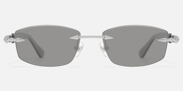 Fracture - Light Grey Tint Rimless Sunglasses by Vooglam