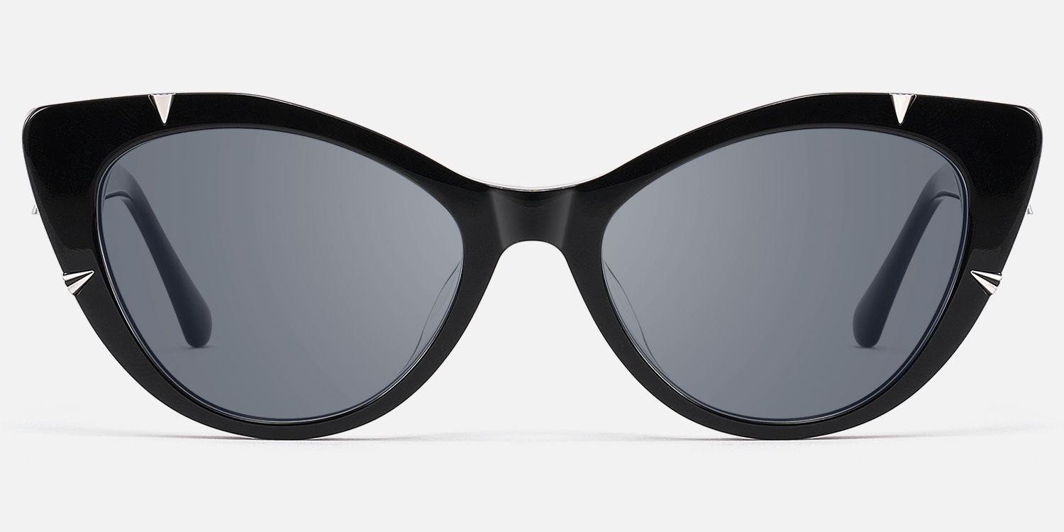 Slay - Black Spike Gothic Cat Eye Sunglasses by Vooglam - Angle View