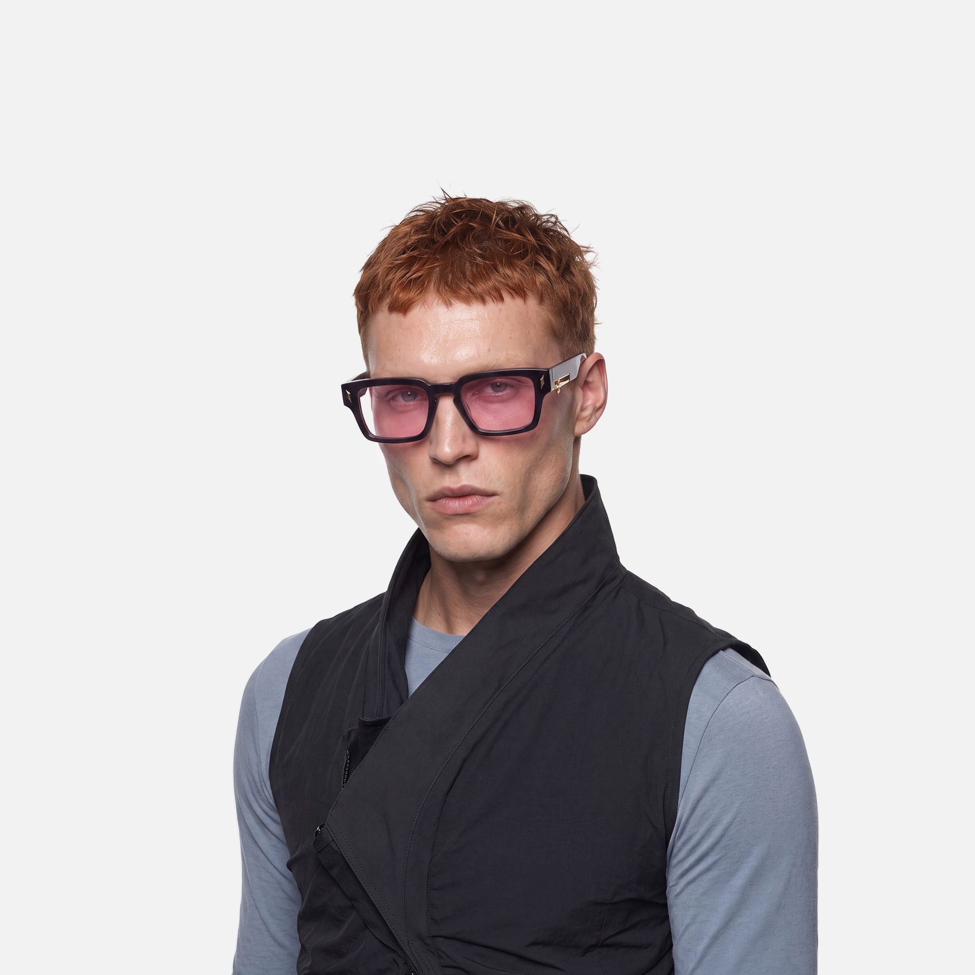 Stiletto - Pink Tinted Black Sword Sunglasses by Vooglam - Lifestyle Look