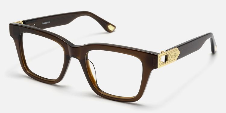 Legacy - Brown Gold Square Rectangle Eyeglasses by Vooglam