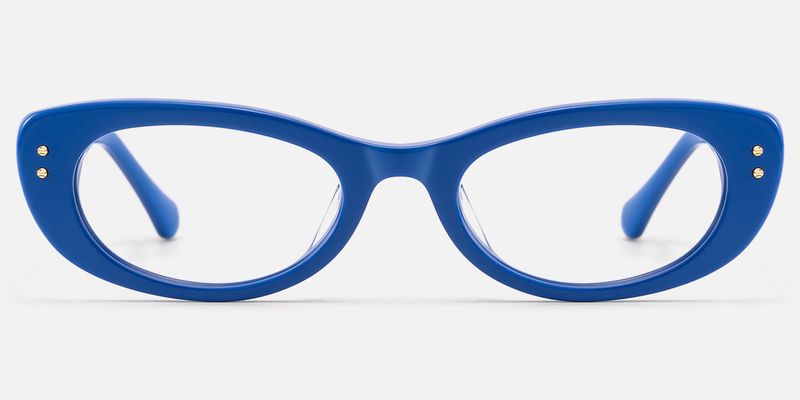Ginza - Blue Funky Y2K Narrow Cat Eye Rx Glasses by Vooglam
