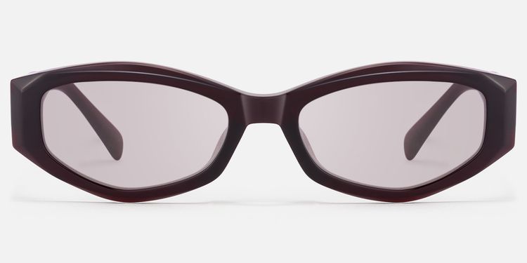 Vesper - Dark Red Geometric TR90 Sunglasses by Vooglam
