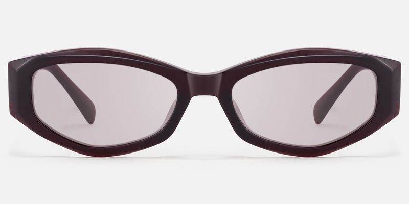 Vesper - Dark Red Geometric TR90 Sunglasses by Vooglam