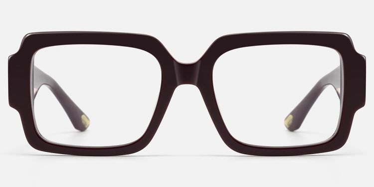 Axis - Large Burgundy Art Deco Glasses by Vooglam