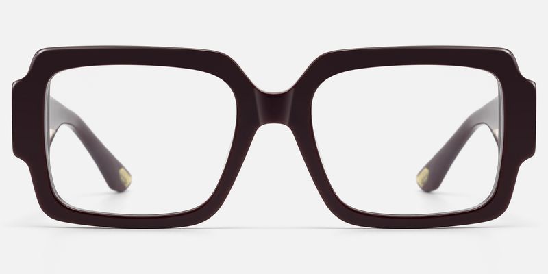 Axis - Large Burgundy Art Deco Glasses by Vooglam