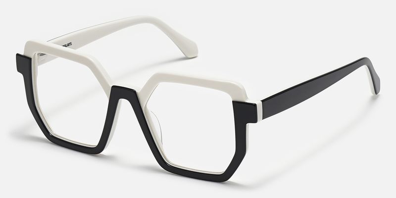 Mixon - Stylish Two Tone Acetate Hexagon Glasses by Vooglam