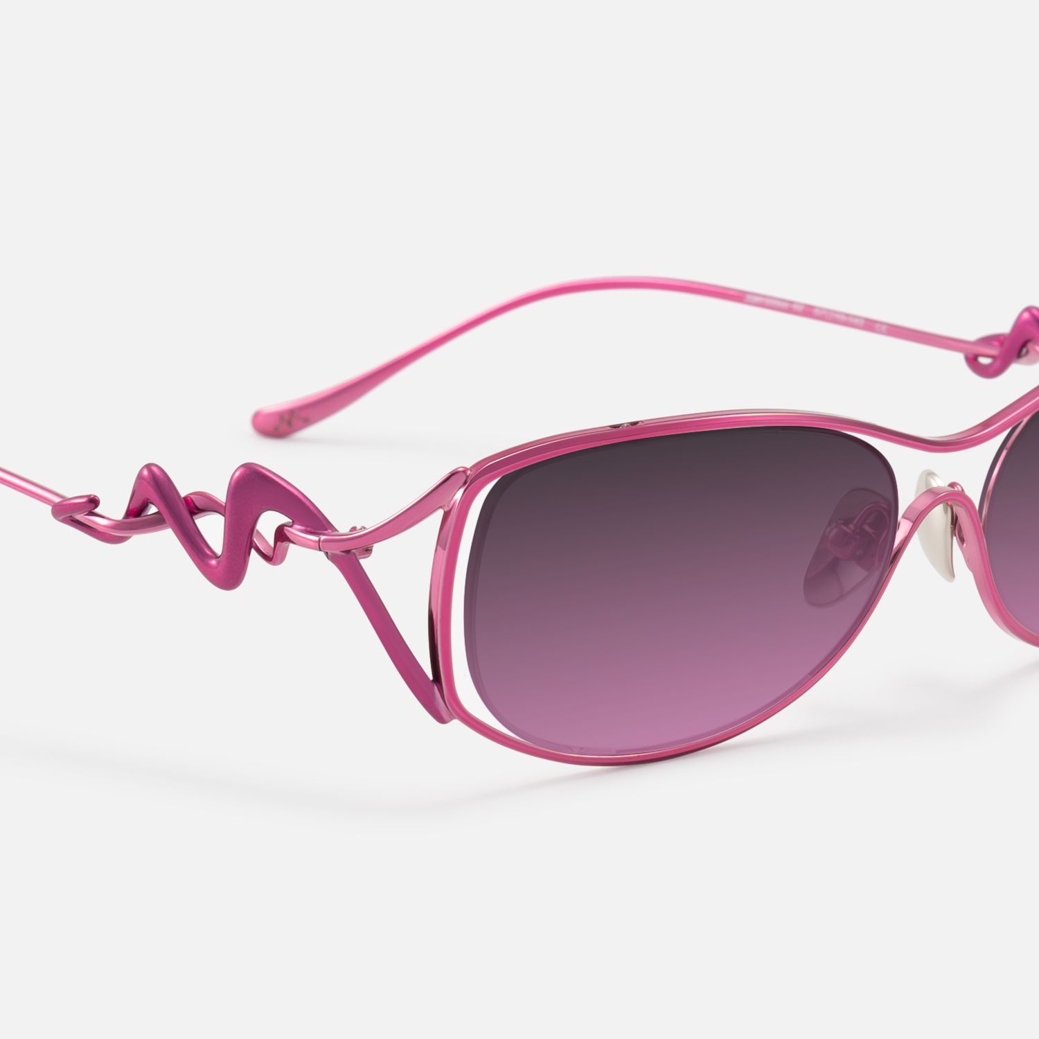 Okinawa - Wave Temple Purple Lens Pink Sunnies by Vooglam - Design Details