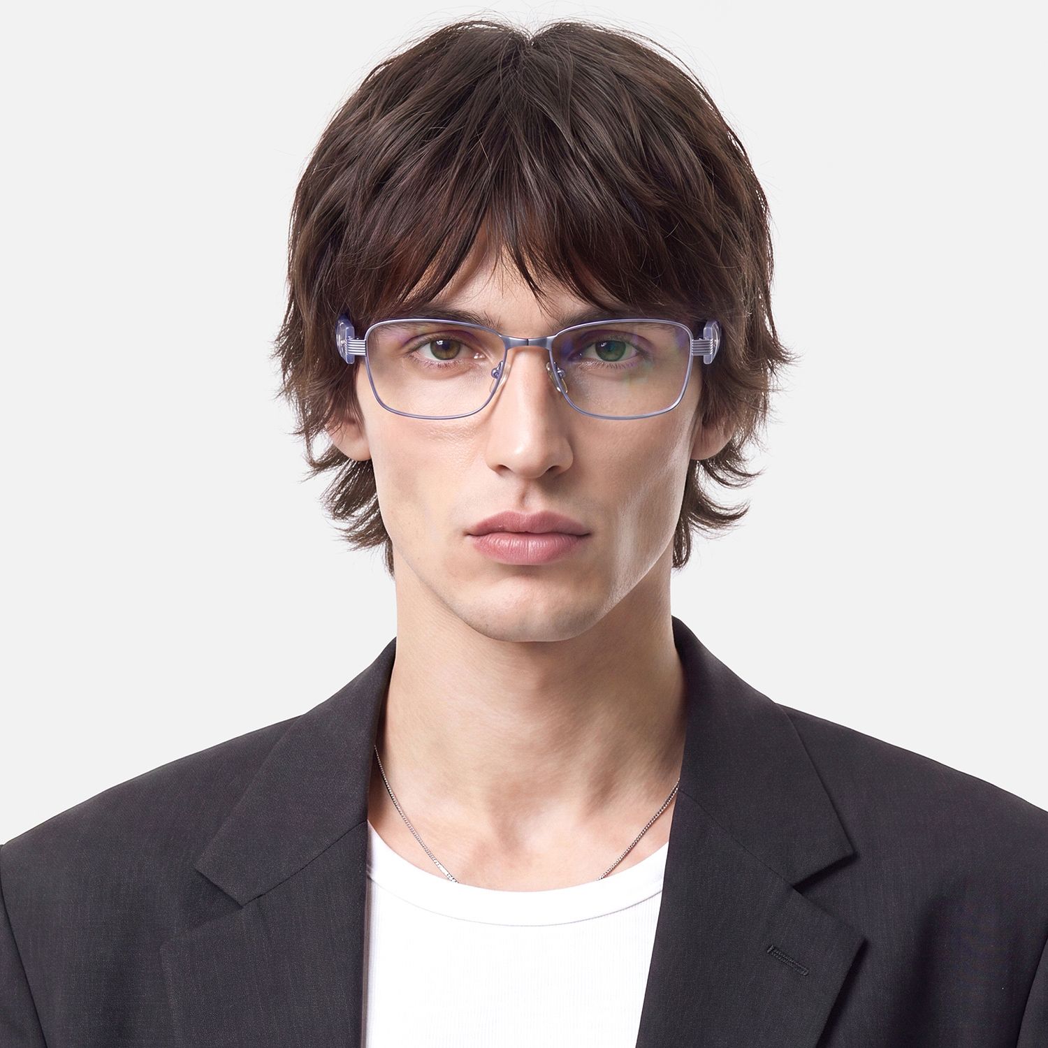 Toyo - Matte Purple Pearlescent Acetate Glasses by Vooglam - On Model
