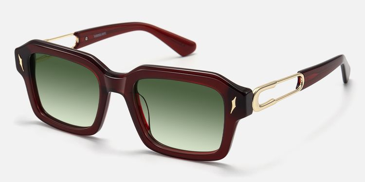 Blindspot - Green Tint Transparent Red Sunglasses by Vooglam