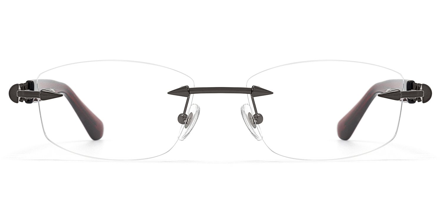 Fracture - Black & Red Rimless Spike Glasses by Vooglam Product Details 1