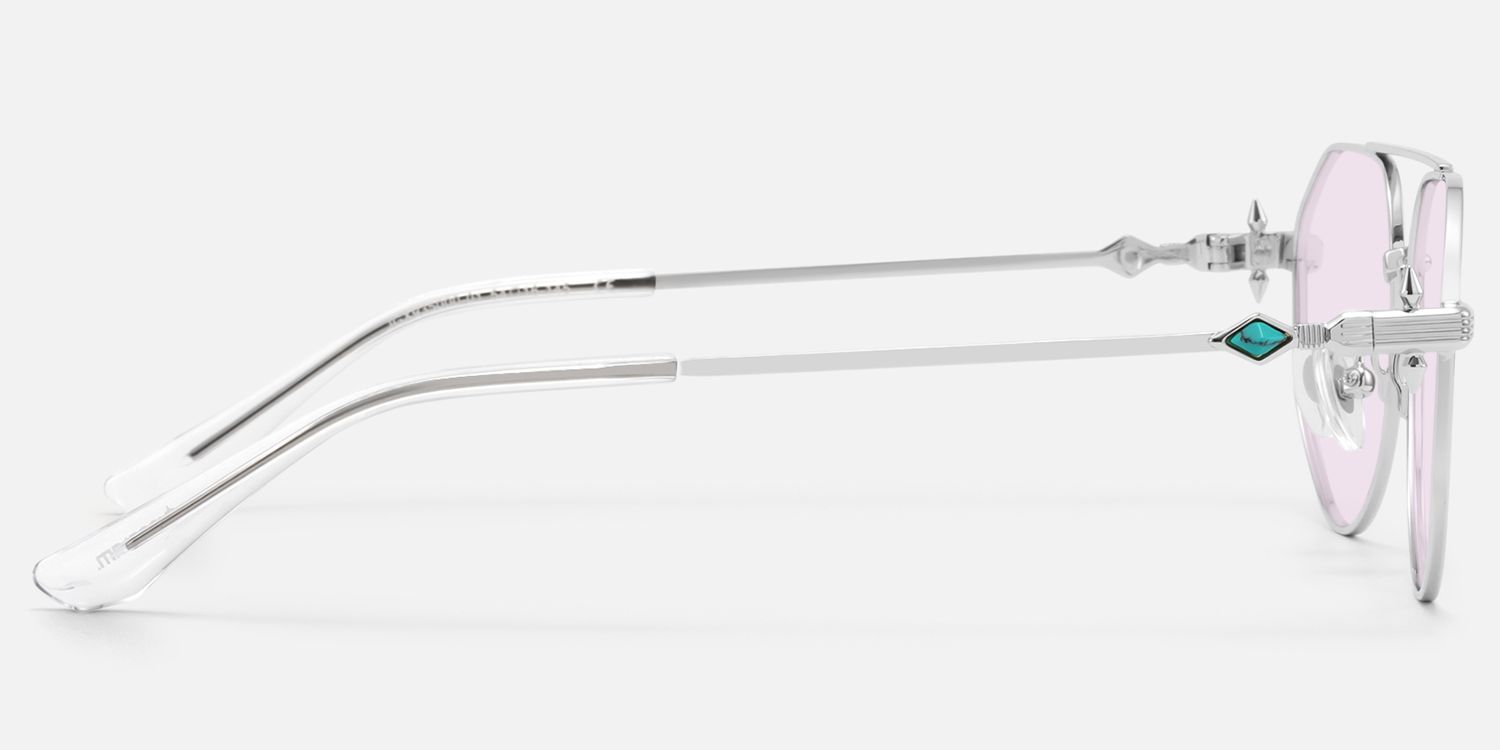 Aegis - Light Purple Tint Aviator Glasses by Vooglam - Side View
