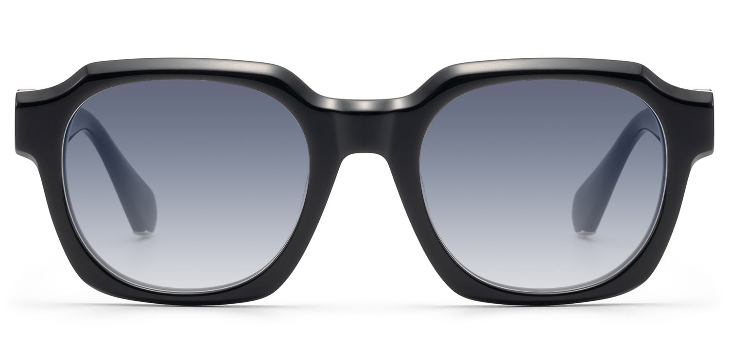 Vernon - Glossy Black Gradient Gray Sunglasses by Vooglam Product Details 1