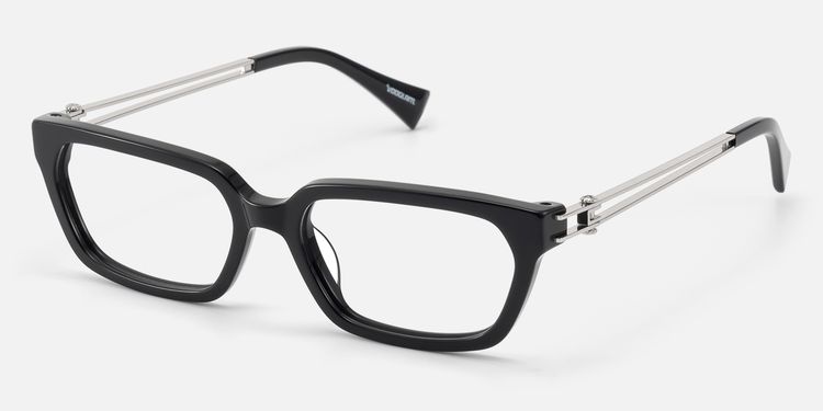 Scarpa - Black Double Wire Acetate Glasses by Vooglam