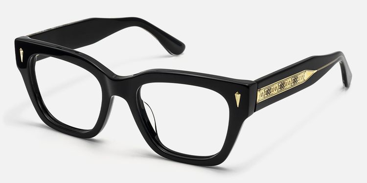 Asante - Retro Black Square Wayfarer Glasses by Vooglam