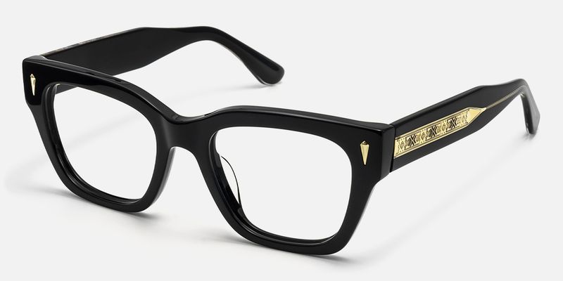 Asante - Retro Black Square Wayfarer Glasses by Vooglam