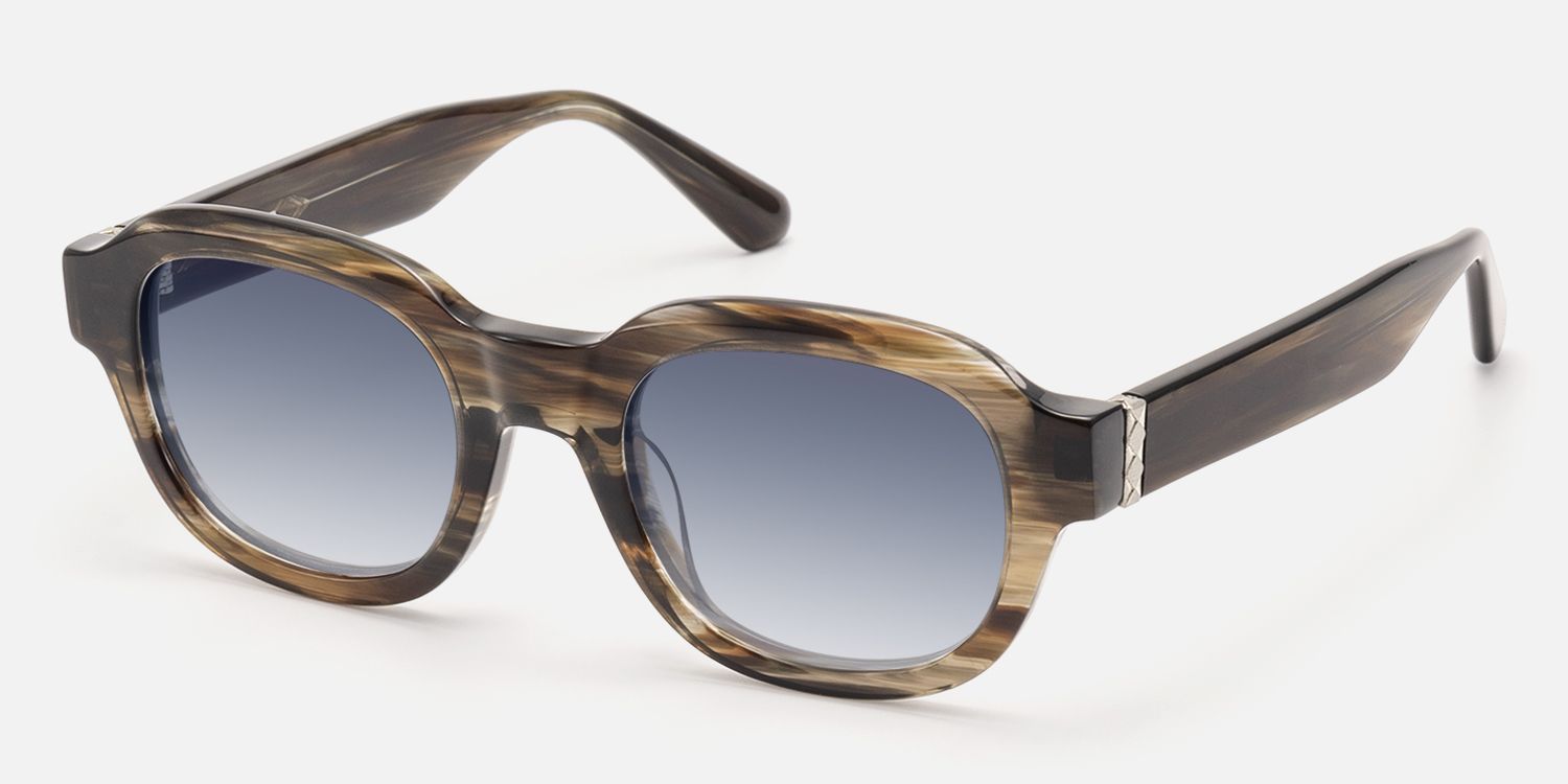 Eerie - Wood Grain Blue Gray Gradient Shades by Vooglam - Front View