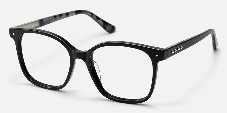 Spacek - Boho Chic Square Black Eyeglasses by Vooglam