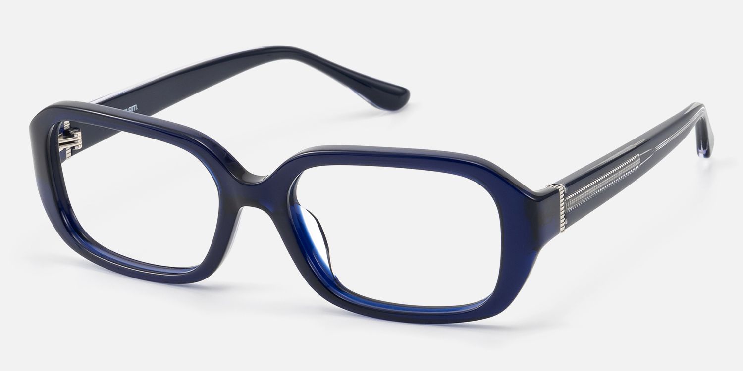 Mies - Bold Deep Blue Frames with Metal Pin by Vooglam - Front View