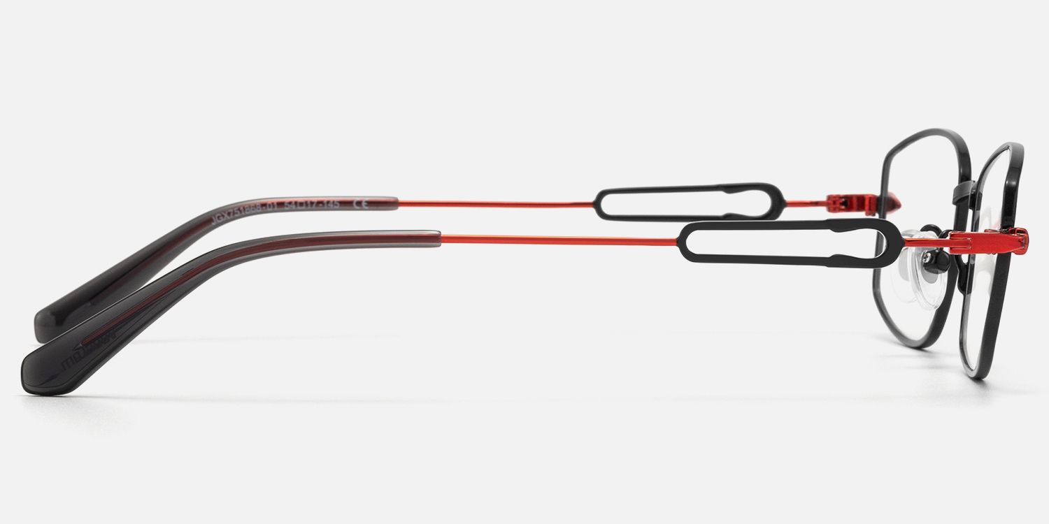 Bladework - Black Red Ultralight Safety Pin Frames by Vooglam - Side View