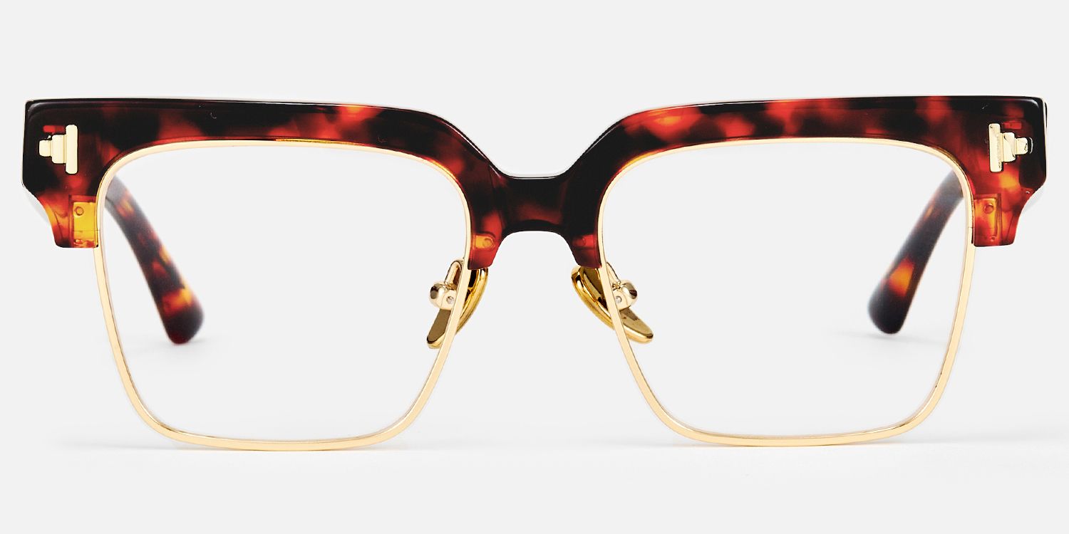 Nathifa - Browline Tortoise Eyeglasses by Vooglam - Angle View