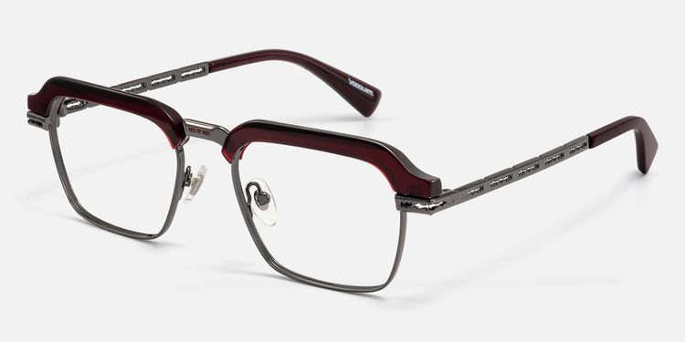 Archive - Red & Gunmetal Razor Blade Glasses by Vooglam