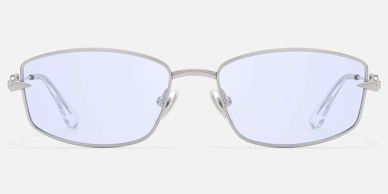 Bladework - Light Blue Tint Narrow Sunglasses by Vooglam - Angle View