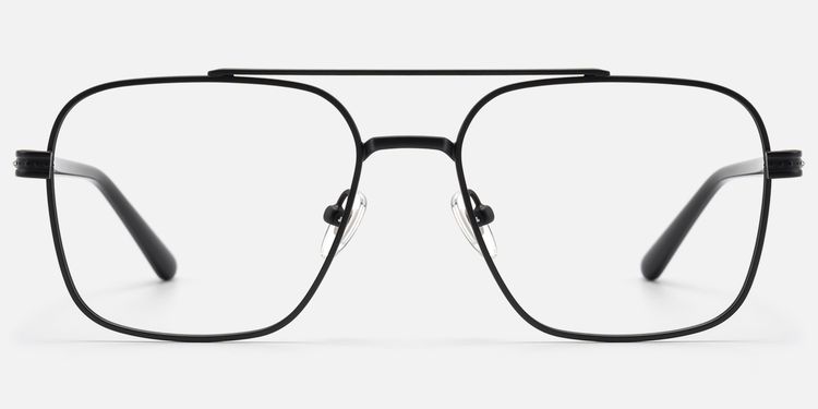 Kovar - Matte Black Monochrome Wire Aviator by Vooglam