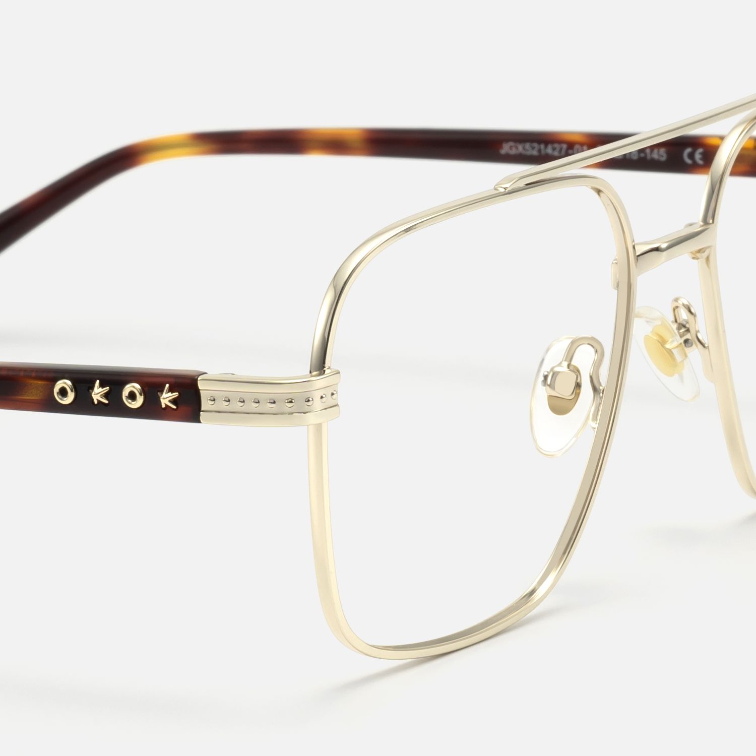 Kovar - Vintage Gold Double Bridge Aviator by Vooglam - Design Details